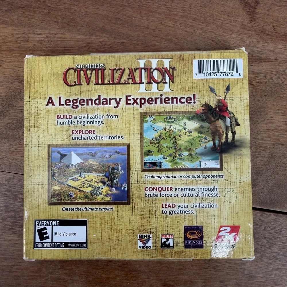 Sid Meier's Civilization III PC CD-ROM Cardboard Gatefold Cover Sealed New